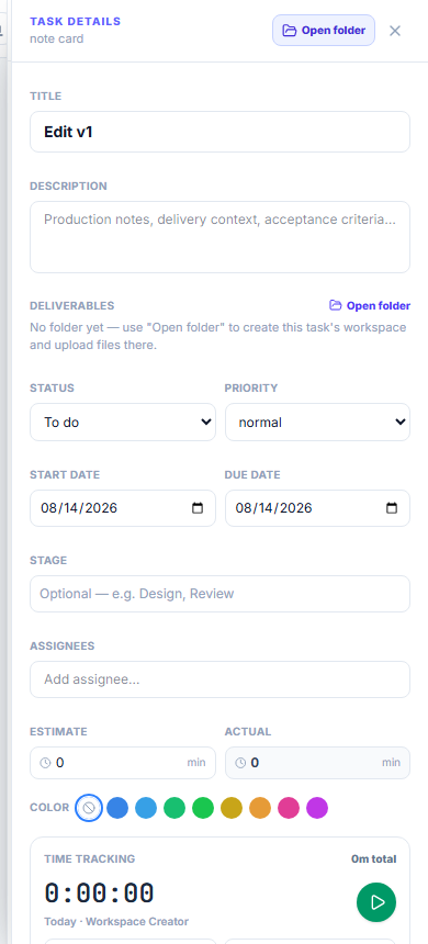 All details — the full task system