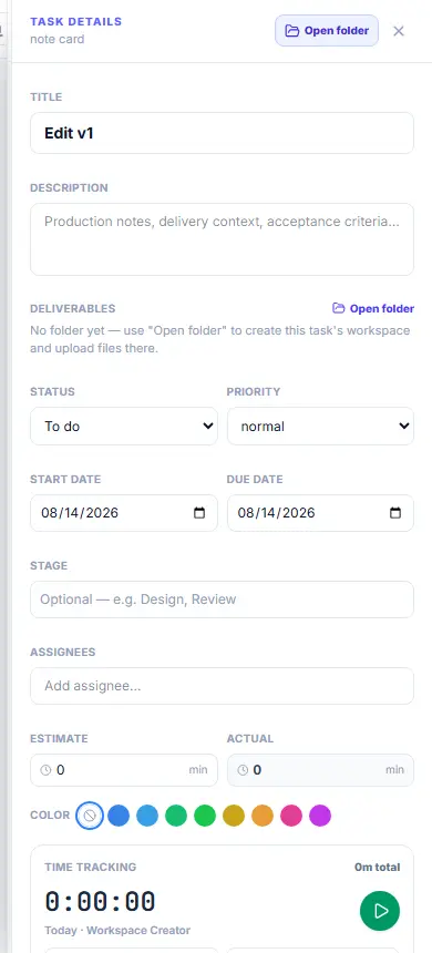 All details — the full task system