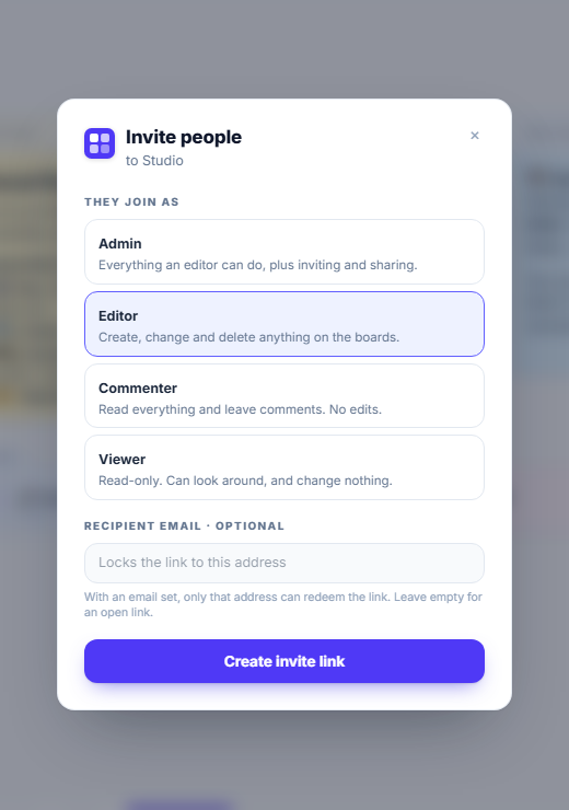 Invite someone to your workspace